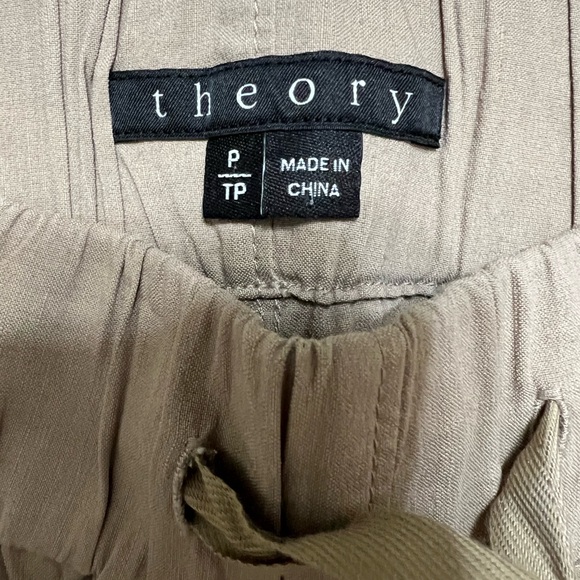 Theory Linen Pull-On Pants with Drawstring - Picture 3 of 6